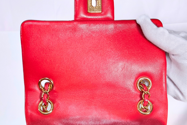 Load image into Gallery viewer, CHANEL Classic Red  Lambskin Matelasse Qilted Backpack