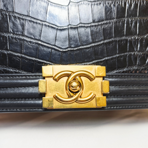 Load image into Gallery viewer, CHANEL Crocodile Leather Flap Boy Bag