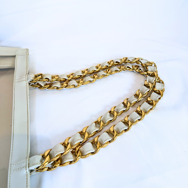 将图片加载到图库查看器,CHANEL Vintage CC Chain Tote PVC
