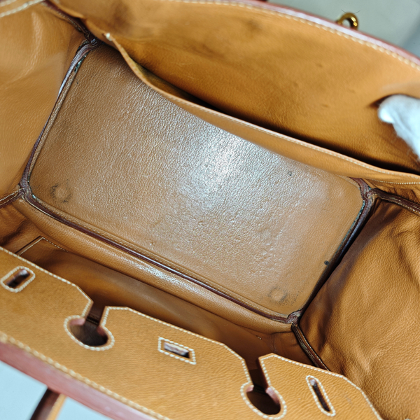 Load image into Gallery viewer, HERMES Birkin 35 Courchevel Gold Square G 2003
