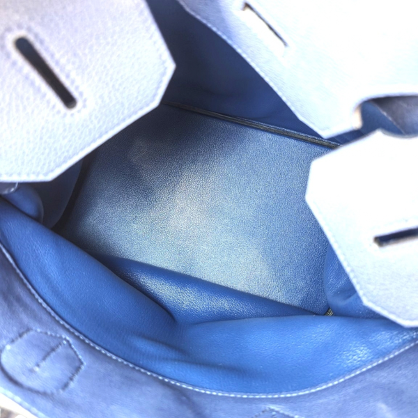 Load image into Gallery viewer, HERMES Blue Haut à Courroies Bag Togo Leather B Stamp 2023