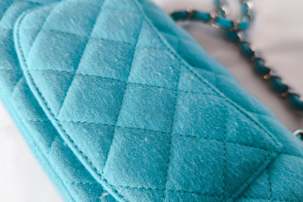Load image into Gallery viewer, CHANEL cotton Tiffany blue Matelasse