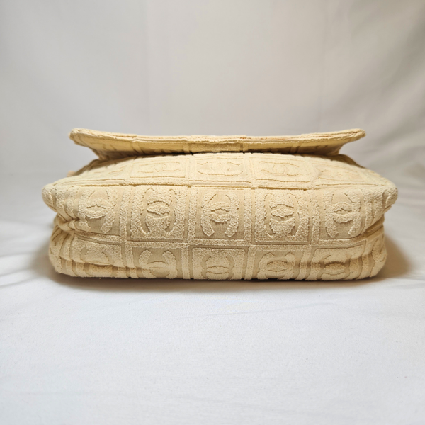 Load image into Gallery viewer, CHANEL Terry Cloth Beige Flap Bag