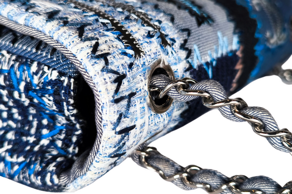 Load image into Gallery viewer, CHANEL Classic Single Flap Bag Multicolor Patchwork Denim Medium