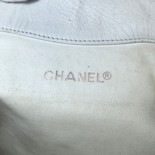 Load image into Gallery viewer, CHANEL Vintage Gripoix Large Canvas and Leather Shoulder Bag 1980s