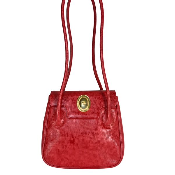 将图片加载到图库查看器,Dior CD Logo Red Leather Vintage Shoulder Bag