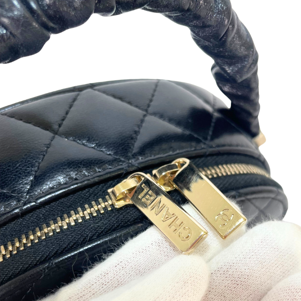 Load image into Gallery viewer, CHANEL Matelasse Bag in Black Lambskin Leather with Gold CC