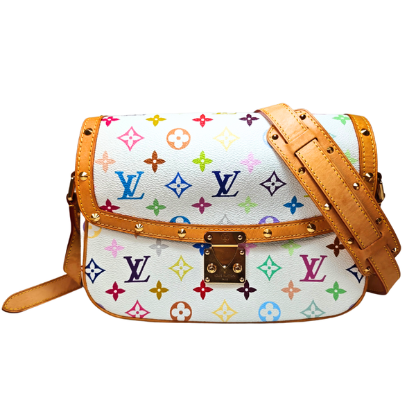 画像をギャラリービューアに読み込む, ルイヴィトン LOUIS VUITTON モノグラム マルチカラー ホワイト ソローニュ ショルダーバッグ