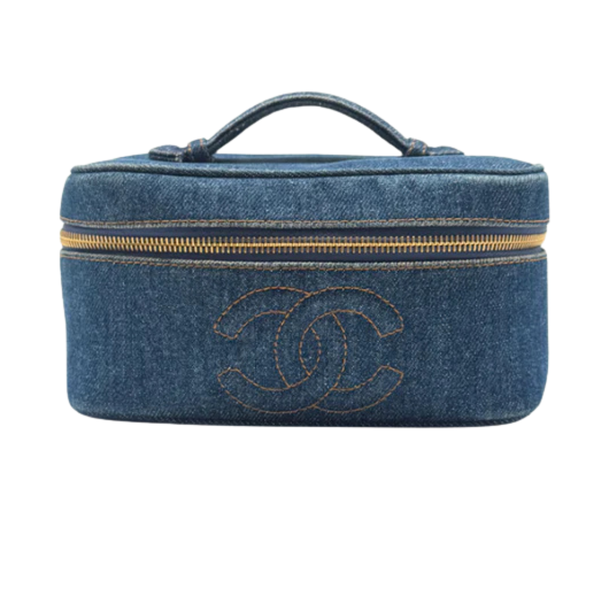 将图片加载到图库查看器,Chanel Vintage Denim Vanity Bag