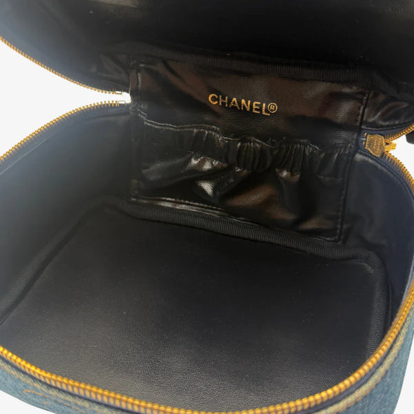将图片加载到图库查看器,Chanel Vintage Denim Vanity Bag