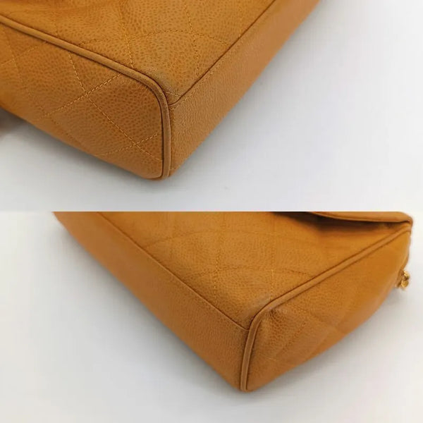 将图片加载到图库查看器,CHANEL Vintage Beige Caviar Leather Quilted Camera Bag