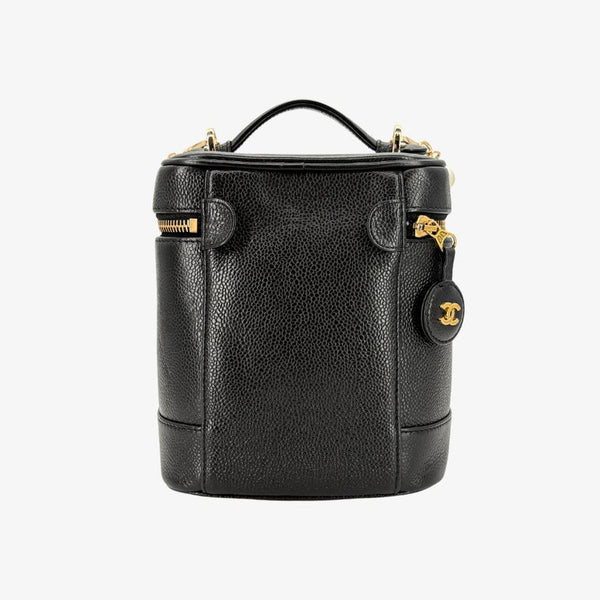 将图片加载到图库查看器,CHANEL Vintage Black Vanity Case Bag