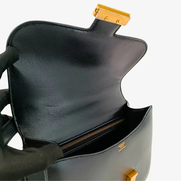 将图片加载到图库查看器,HERMES Black x GHW Box Constance 23