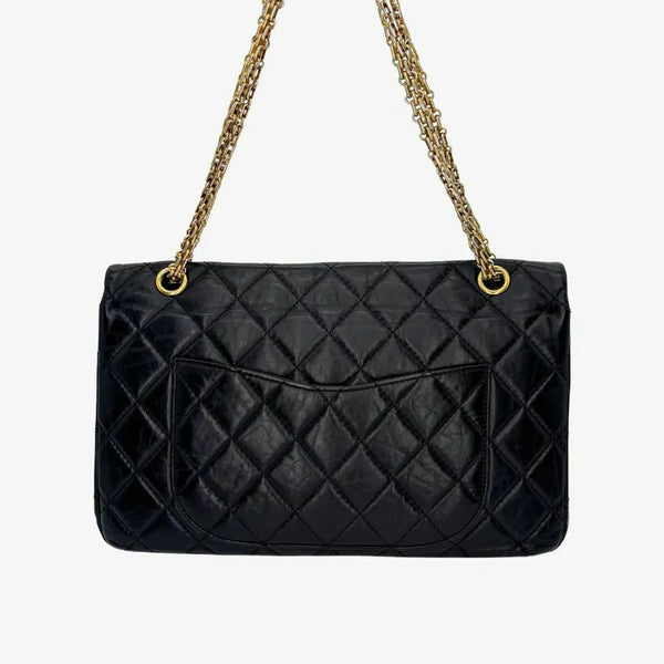 将图片加载到图库查看器,CHANEL Black Calfskin 2.55 Jumbo Flap Bag