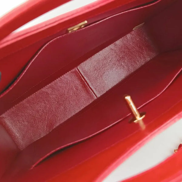 将图片加载到图库查看器,CHANEL Vintage Red Lambskin Quilted 31 Tote Bag