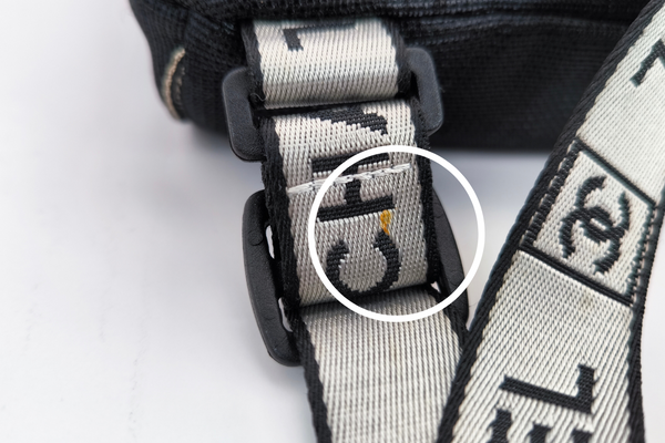 Load image into Gallery viewer, CHANEL Sport Line  Black Mesh Gray Logo  Play Strap Backpack