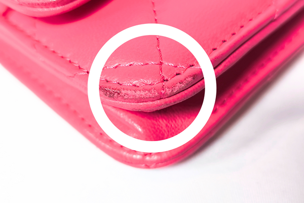 Load image into Gallery viewer, CHANEL Matelasse Chain Wallet Shoulder Crossbody Bag  Fuchsia Pink Lambskin Leather