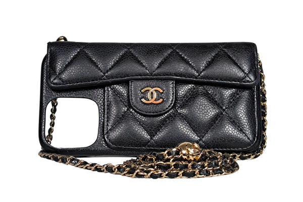 将图片加载到图库查看器,CHANEL Matelasse smart phone case(iphone 12promax,13promax,14plus)