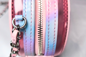 CHANEL Pink PVC & Multicolor  Patent Leather CC Round Shoulder Bag