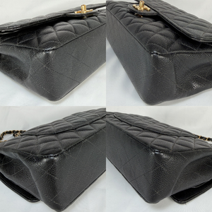 CHANEL Black Caviar Medium Classic Flap Bag