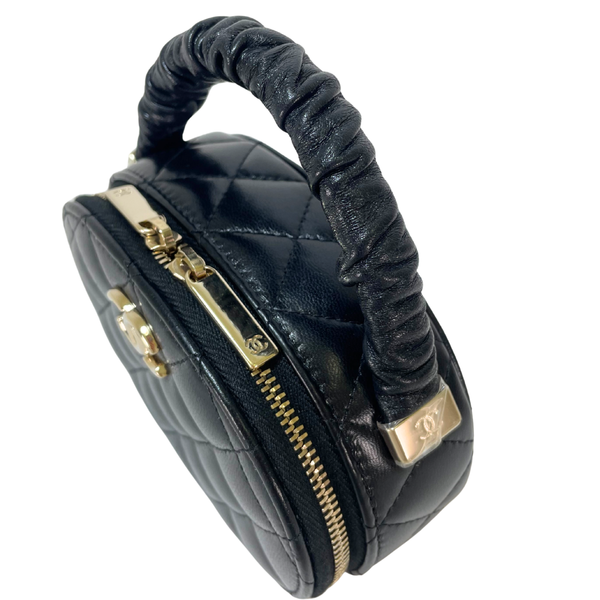 Load image into Gallery viewer, CHANEL Matelasse Bag in Black Lambskin Leather with Gold CC
