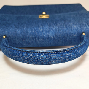 CHANEL 1997-1999 Blue Denim Kelly Handbag