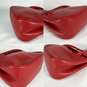 Dior CD Logo Red Leather Vintage Shoulder Bag