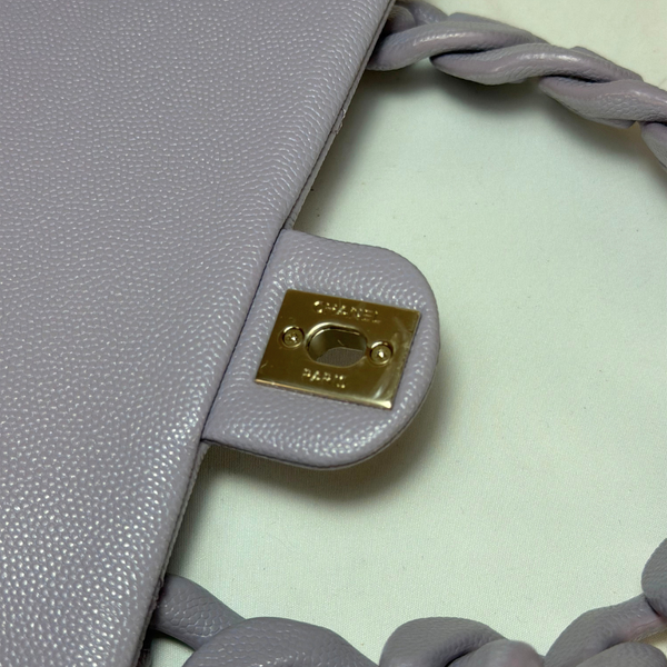 Load image into Gallery viewer, CHANEL Caviar Quilted Funky Match Mini Flap Light Purple
