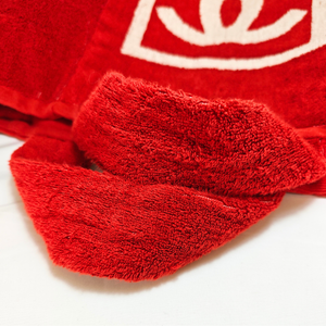 CHANEL Terry Beach Tote bag Red in Cotton CC Logo