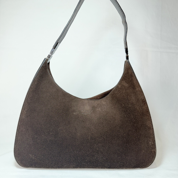 将图片加载到图库查看器，GUCCI  Brown Suede Moon  Shoulder Bag
