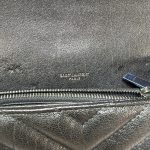 Yves Saint Laurent YSL Black Matelasse Leather Medium Collage Bag