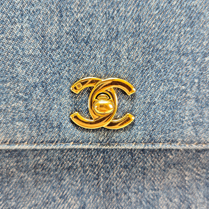CHANEL 1997-1999 Blue Denim Kelly Handbag