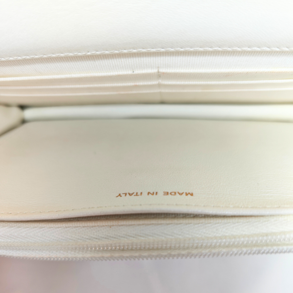 Load image into Gallery viewer, CHANEL Pearl Top Handle White Lambskin Wallet on Chain
