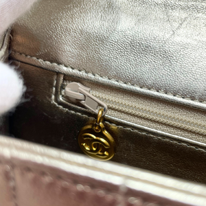 CHANEL Mademoiselle Gold  Evening Clutch Purse Gold Hardware, 1992