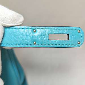 HERMES Kelly 28 Taurillon Clemence Blue Jean Stamp T