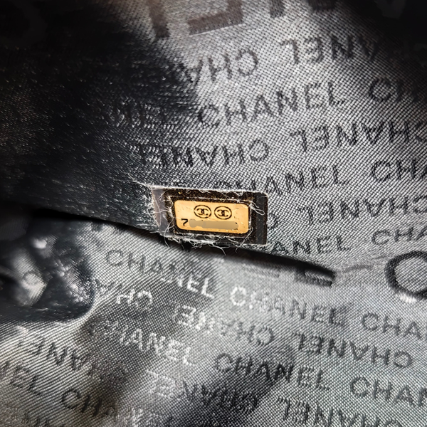 Load image into Gallery viewer, CHANEL Sport Line Boston Travel Nylon Duffle Bag Black Beige CC Logo
