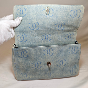 CHANEL 2002-2003 Washed Blue Denim Handbag