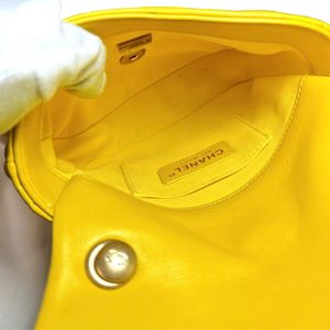 CHANEL Yellow Mini Matelassé Flap Bag