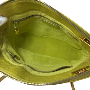 CHANEL Lime Color Caviarskin Leather Shoulder Bag