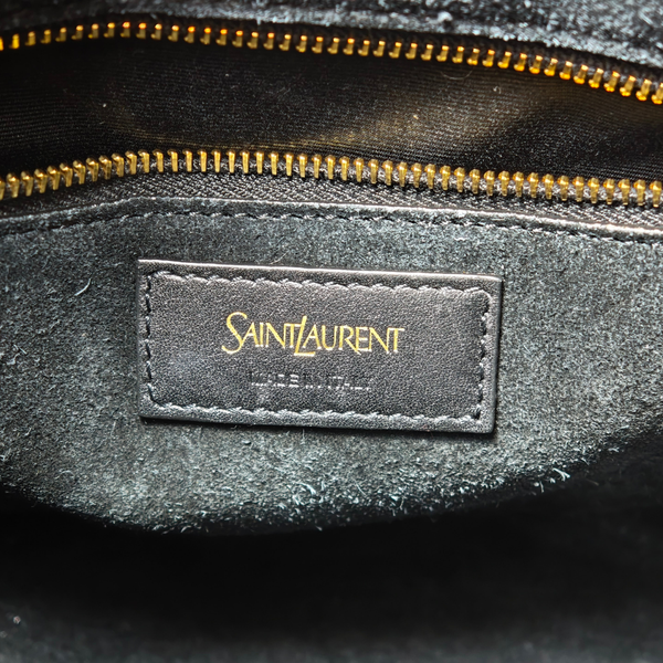 Load image into Gallery viewer, Saint Laurent Y Top Handle Black Bucket Bag
