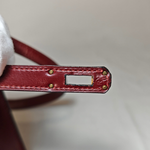 HERMES Mini Kelly 20 Box Calf Bordeaux Circle R Stamp 1988