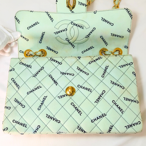 CHANEL Mint Green JUMBO LOGO Flap Bag
