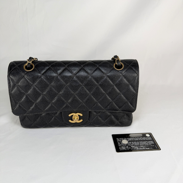 将图片加载到图库查看器，CHANEL Black Caviar Medium Classic Flap Bag
