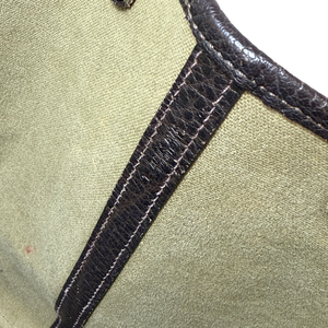 HERMES Garden Party PM T Stamp Khaki Silver Hardware Toile Tote Bag