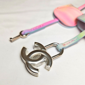 CHANEL Pink PVC & Multicolor  Patent Leather CC Vanity Case