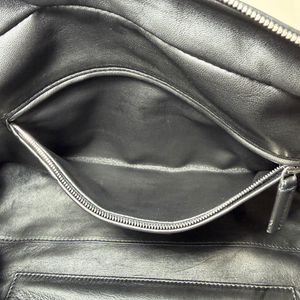 The Row Astra Leather Shoulder Bag Black