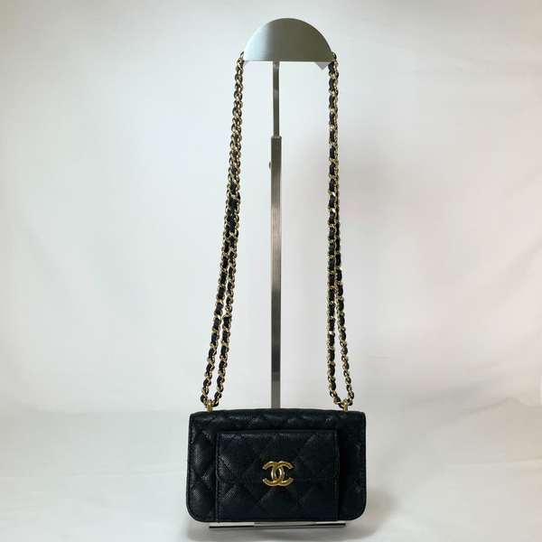 Load image into Gallery viewer, CHANEL Quilted Caviar Pocket Twins Clutch Light Gold Hardware, 2023
