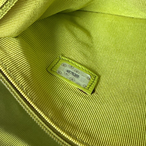 CHANEL Lime Color Caviarskin Leather Shoulder Bag