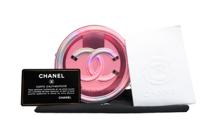 CHANEL Pink PVC & Multicolor  Patent Leather CC Round Shoulder Bag