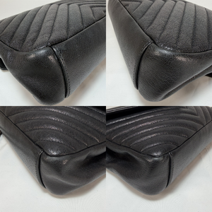 Yves Saint Laurent YSL Black Matelasse Leather Medium Collage Bag
